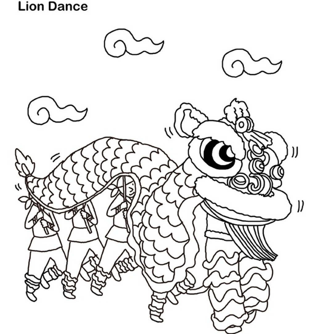 Lion Dance Chinese New Year S34e1 Coloring Page