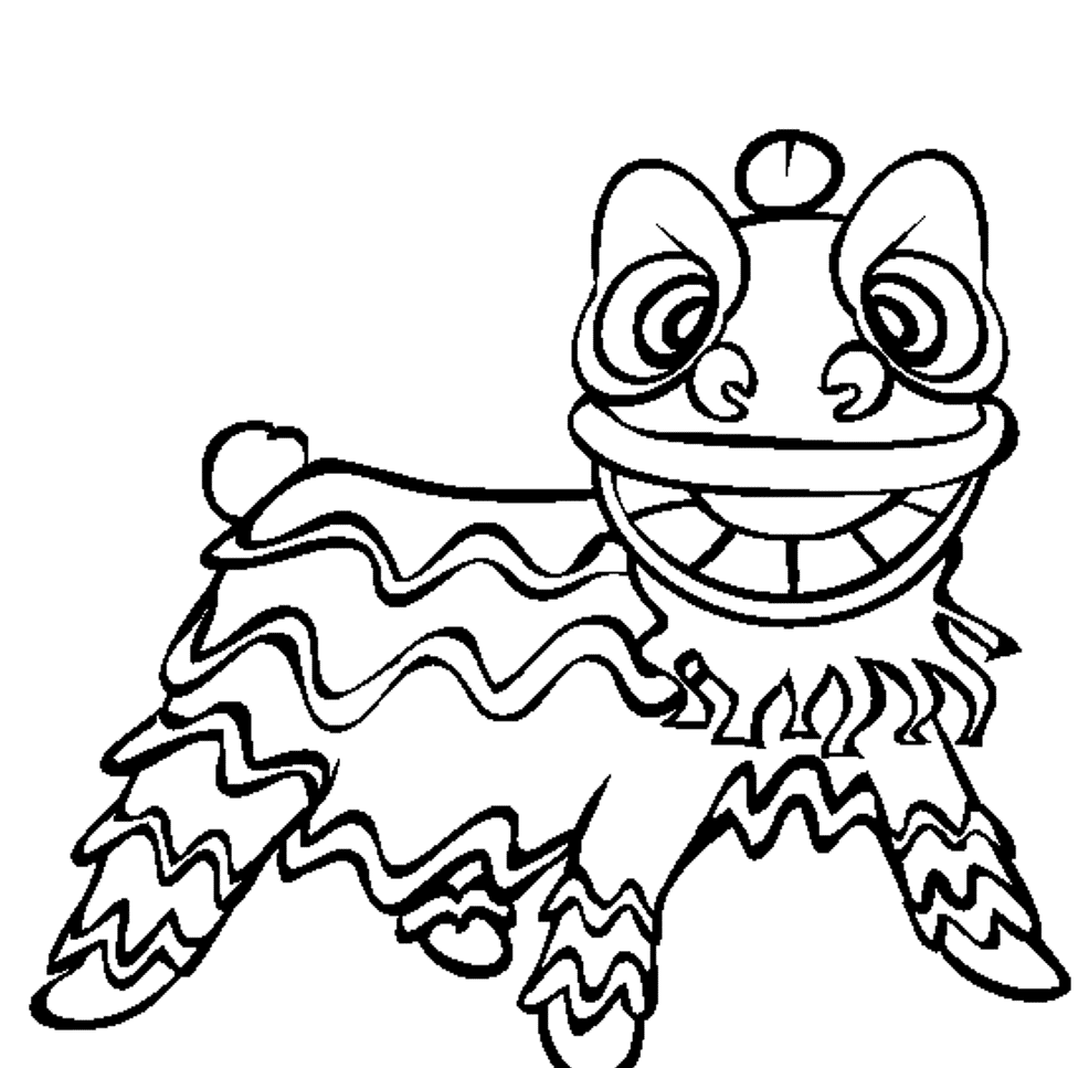 Lion Dance Free Chinese New Year Scfb1 Coloring Page