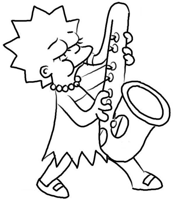 Lisa Simpson Playing Saxophone