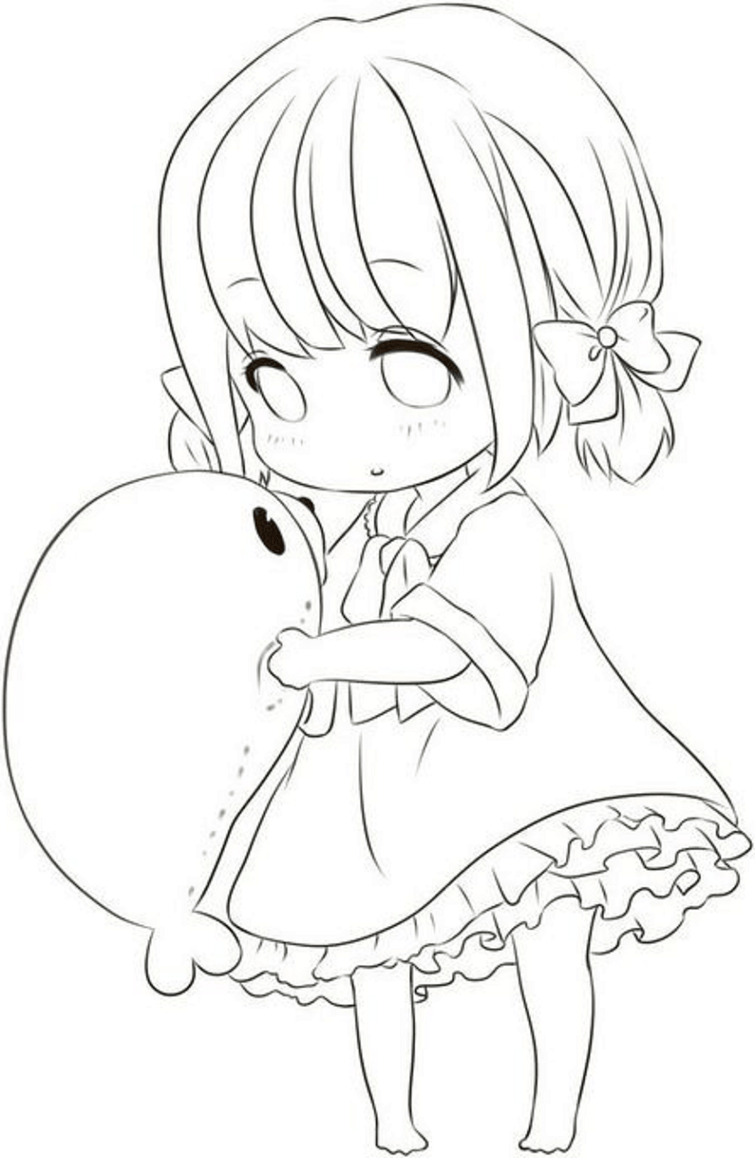 Little Anime Girl Coloring Page