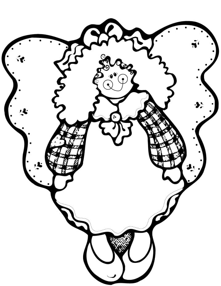 Little Christmas Angel Coloring Page