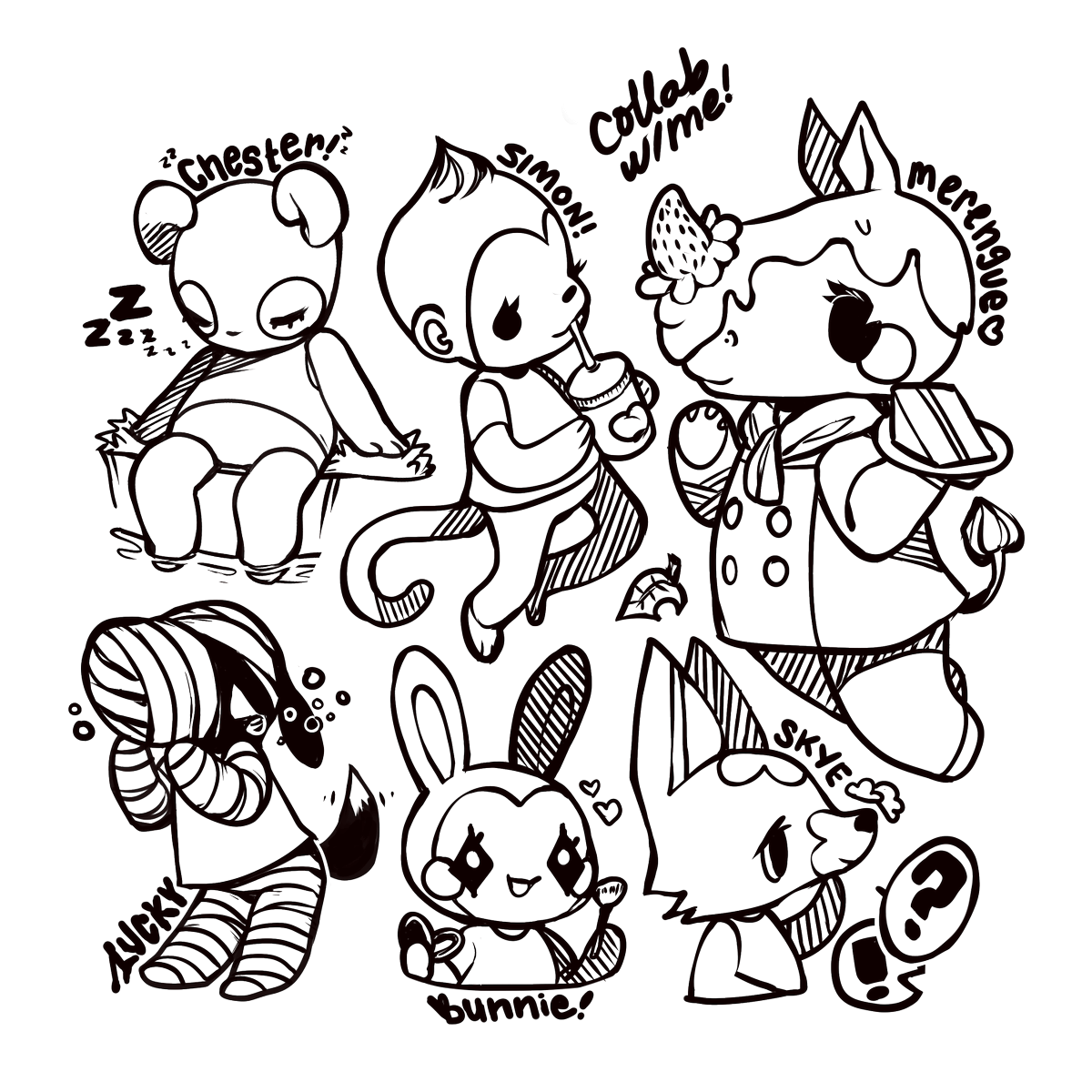 Little Cute Animal Crossing Coloring Pages   Coloring Cool