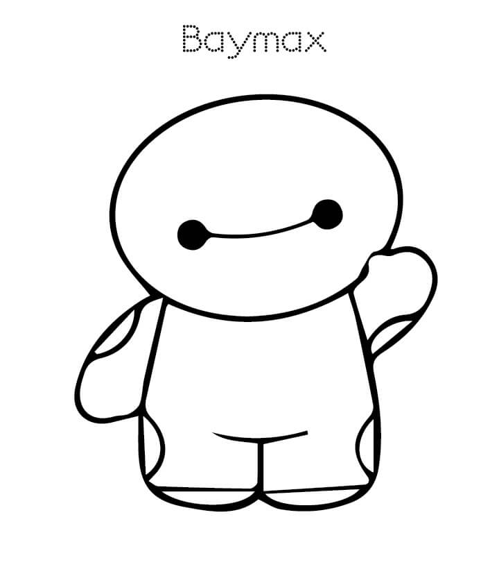 Little Cute Baymax Coloring Page