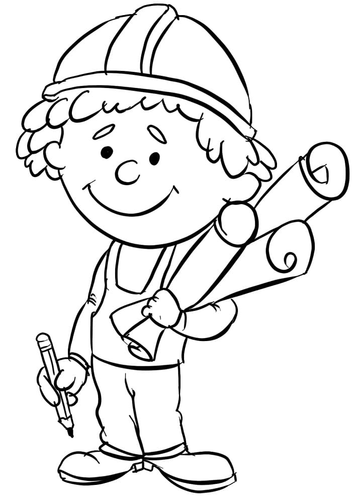 Little Engineer Coloring Page