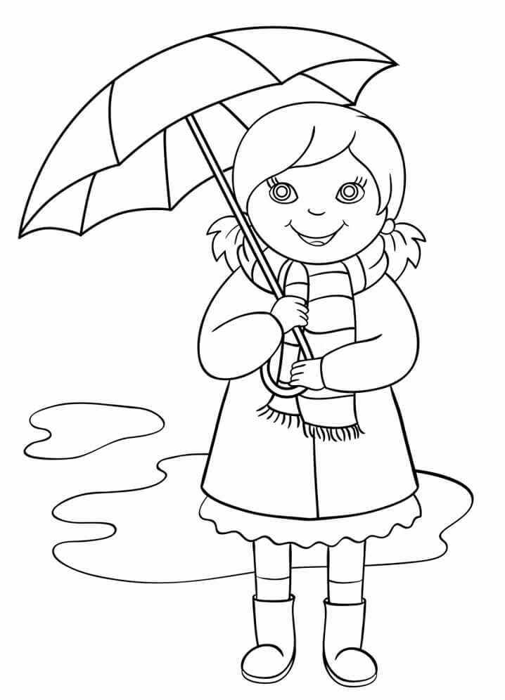 Little Girl Holding Umbrella