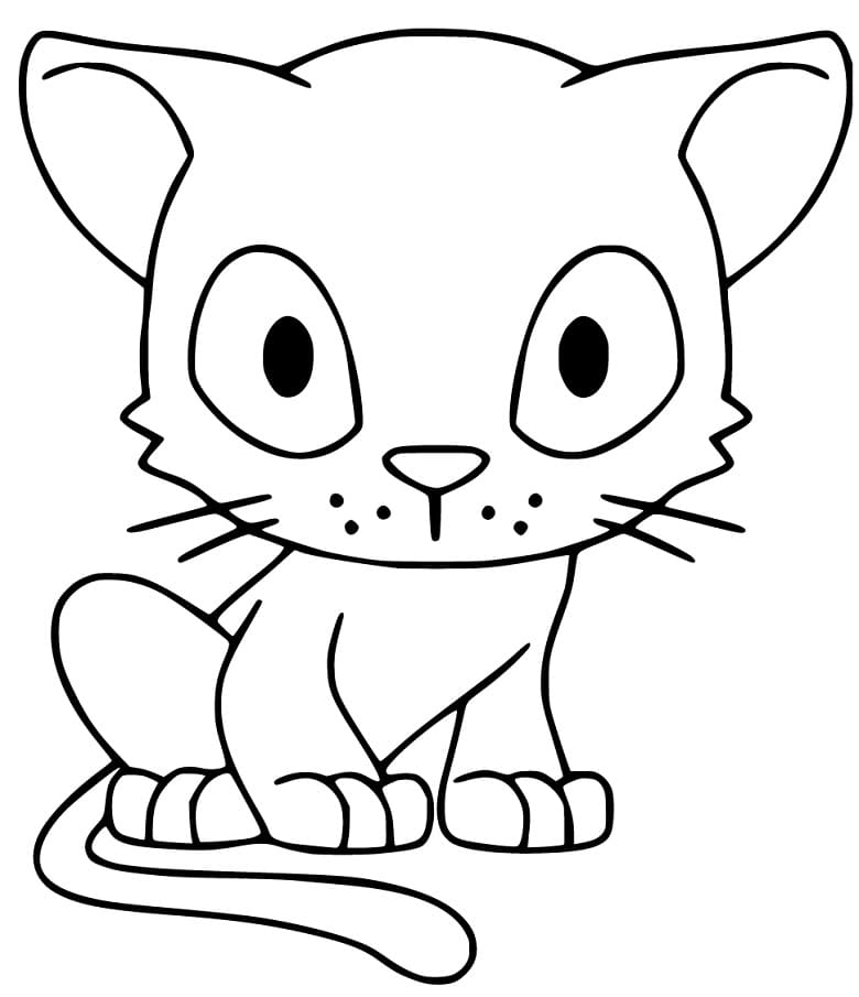 Little Halloween Cat Coloring Page