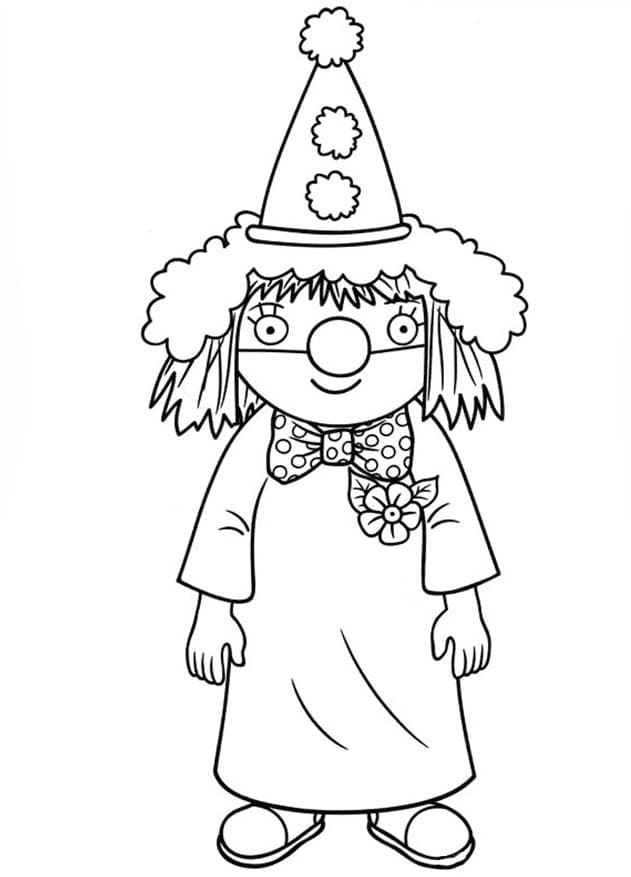 Little Princess the Clown Coloring Page