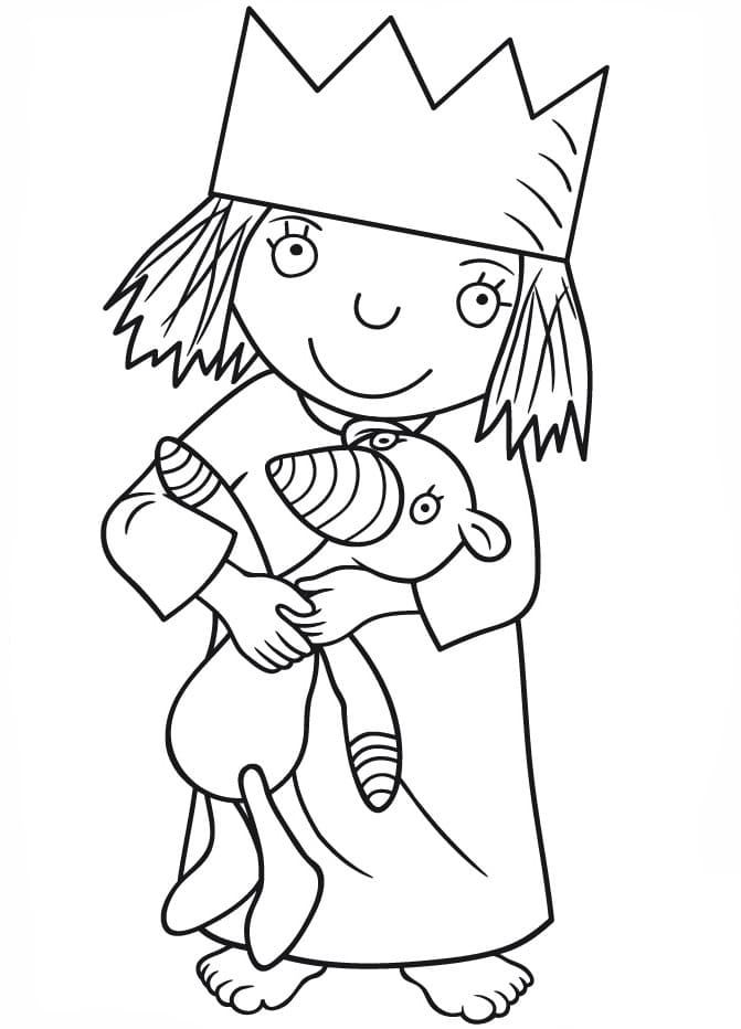 Little Princess with Gilbert Coloring Page
