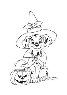 Little Puppy The Witch Coloring Page