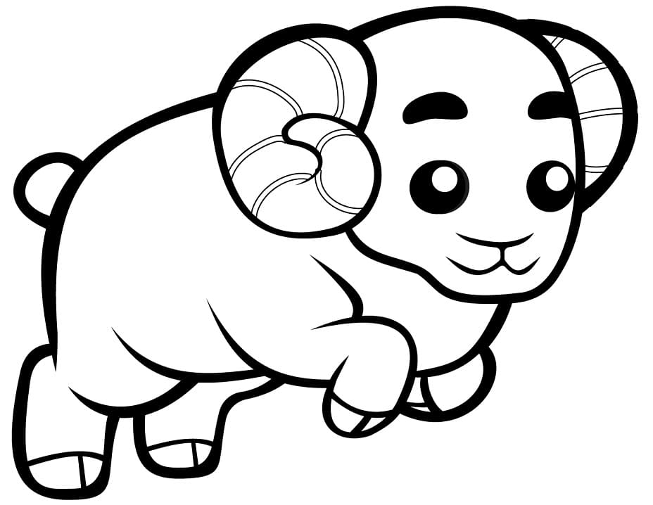Little Ram Coloring Page
