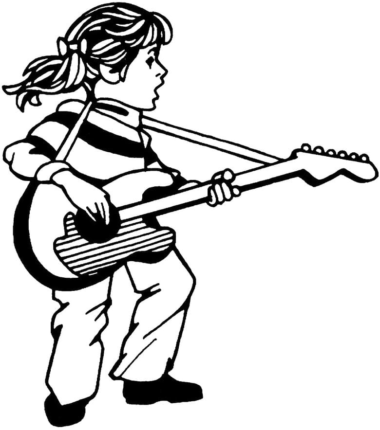 Little Rockstar Coloring Page