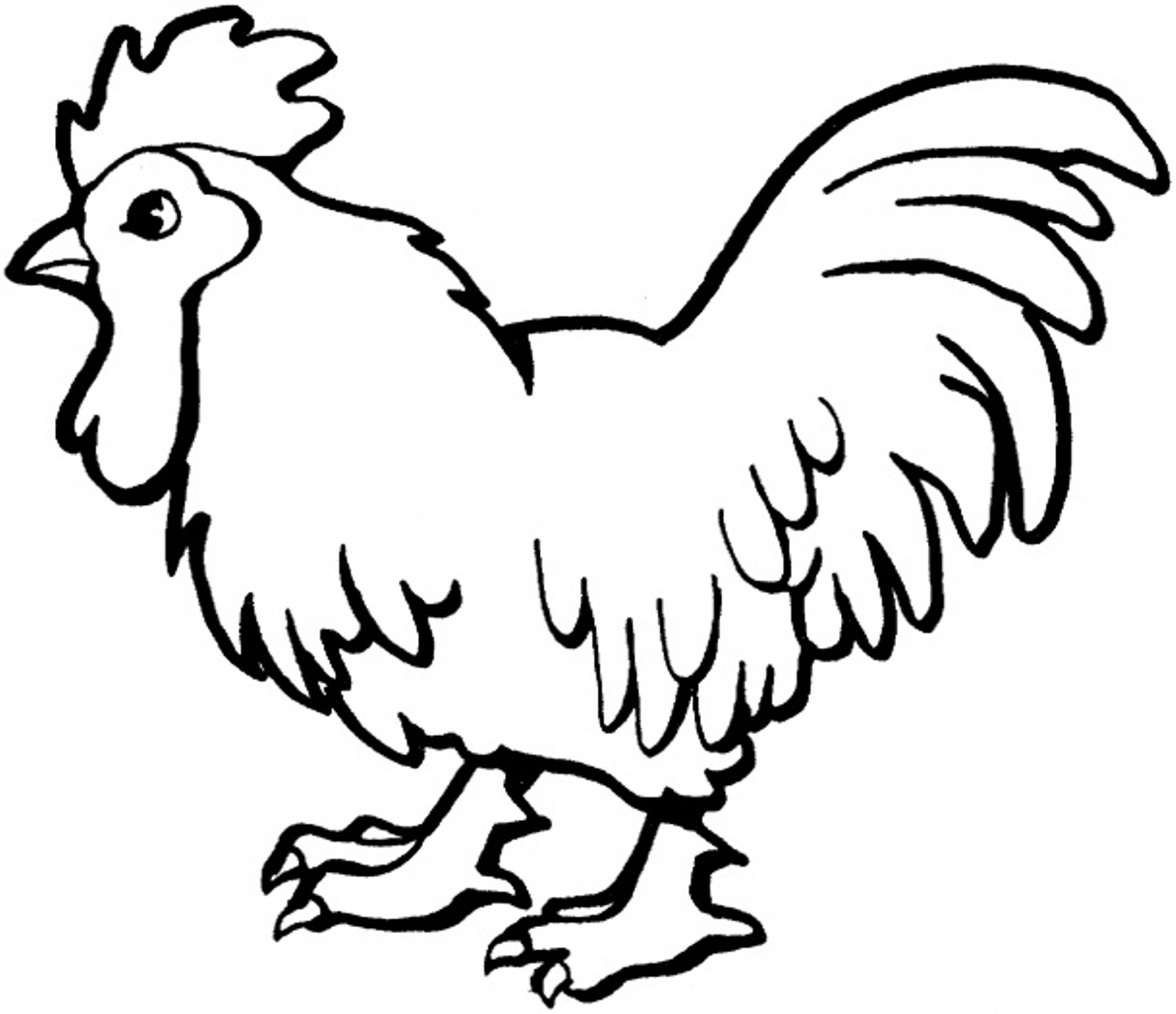 Little Rooster Farm Animal Sc430 Coloring Page