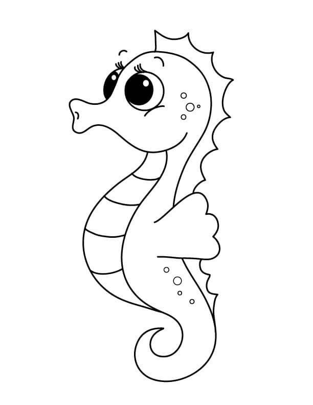 Little Seahorse Coloring Page