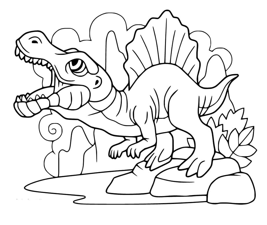 Little Spinosaurus Coloring Page