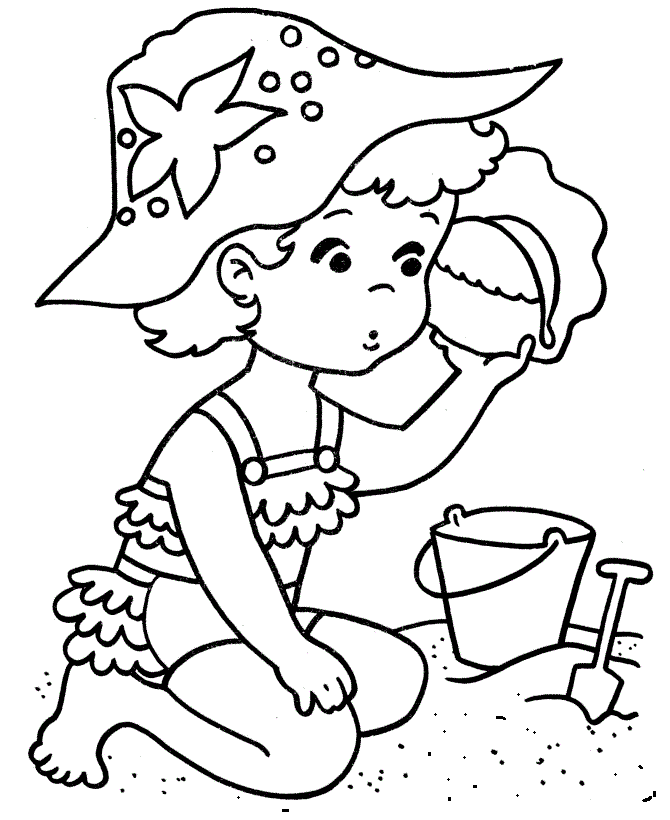 Little Summer Girl C4e4 Coloring Page