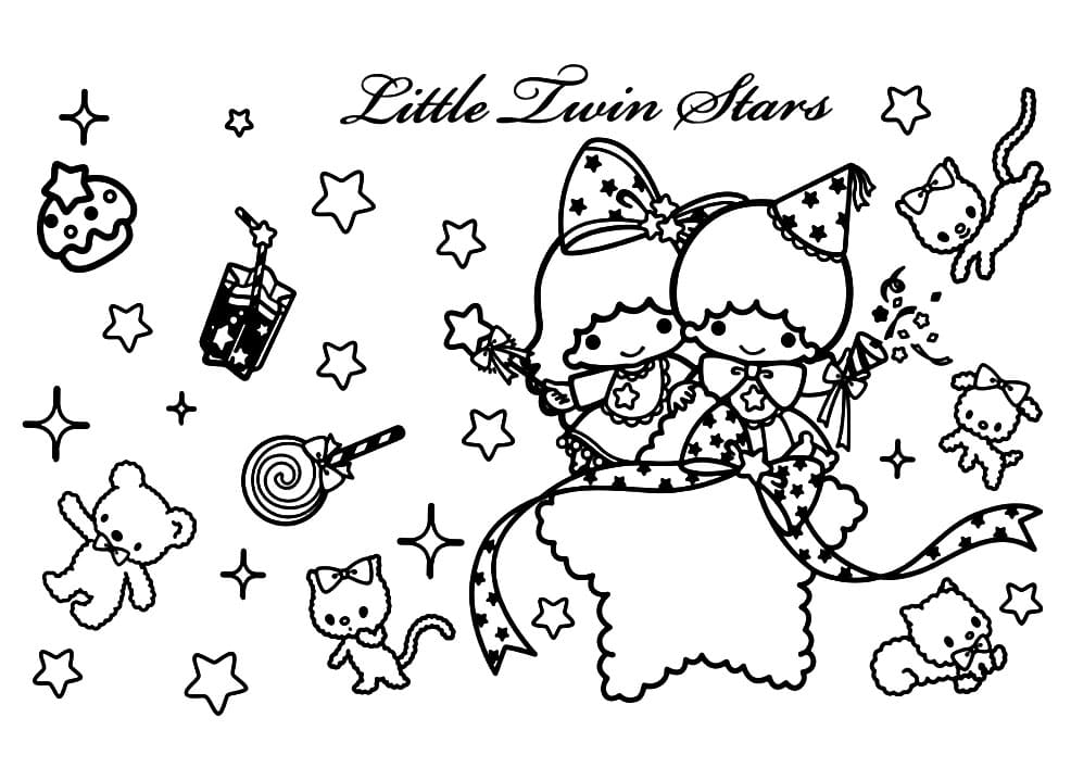 Little Twin Stars 10 Coloring Page