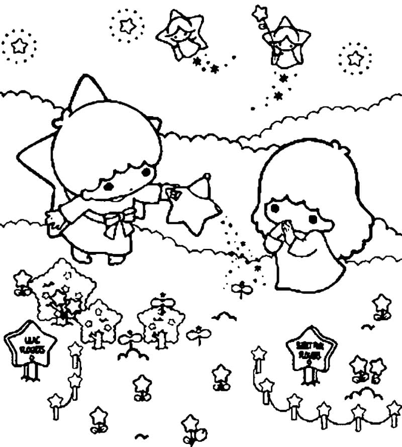 Little Twin Stars 4 Coloring Page