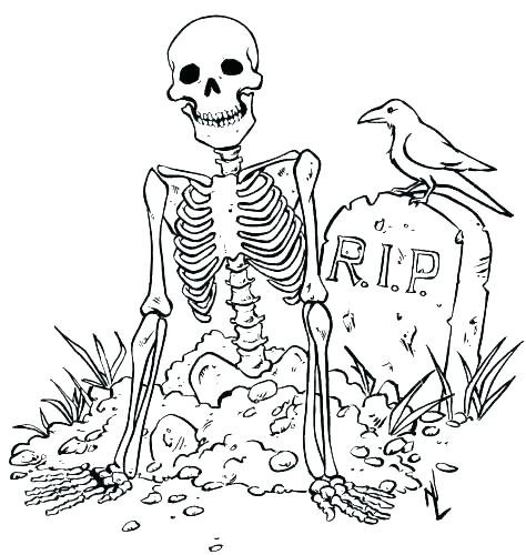 Living Skeleton Coloring Page
