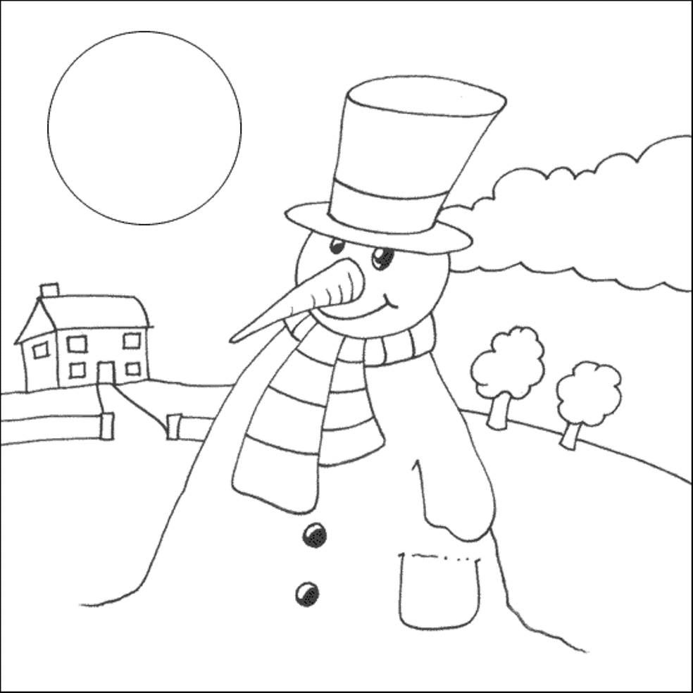 Lonely Snowman S To Print 1b3e4 Coloring Page