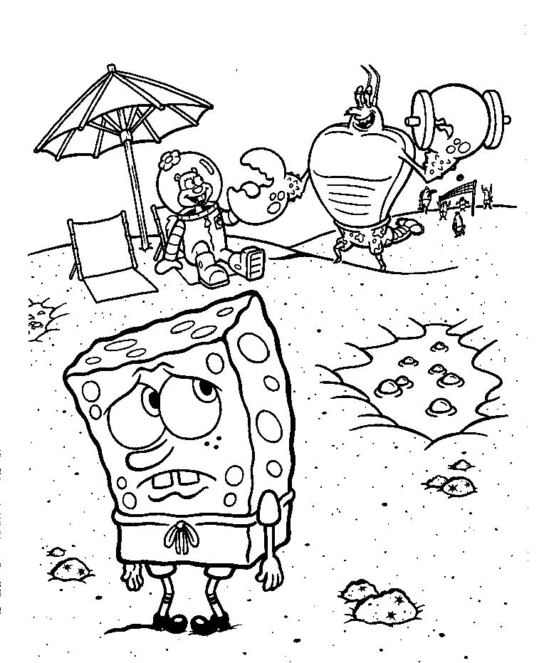 Lonely Spongebob Coloring Page