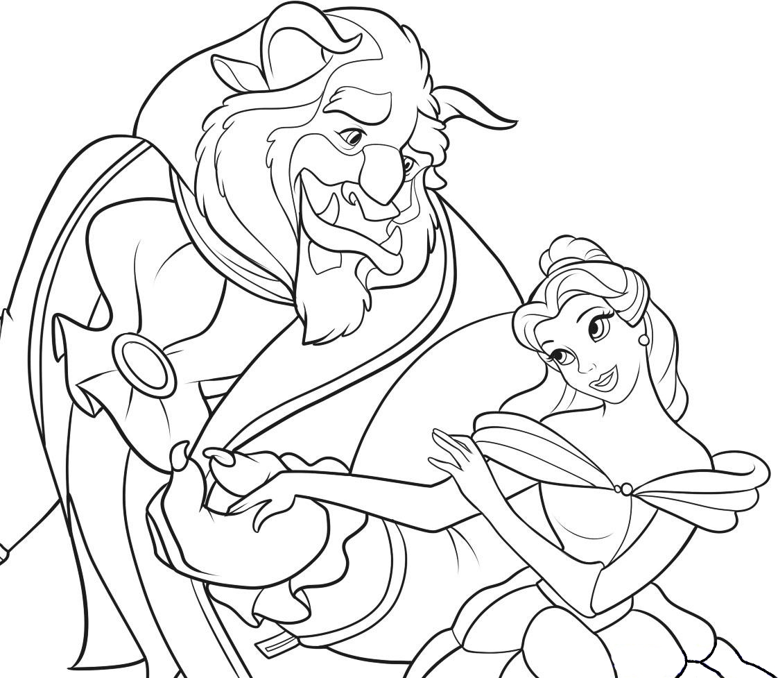 Love Disney Beauty And Beast Movie 2017 Beauty And Beast Disney Coloring Page