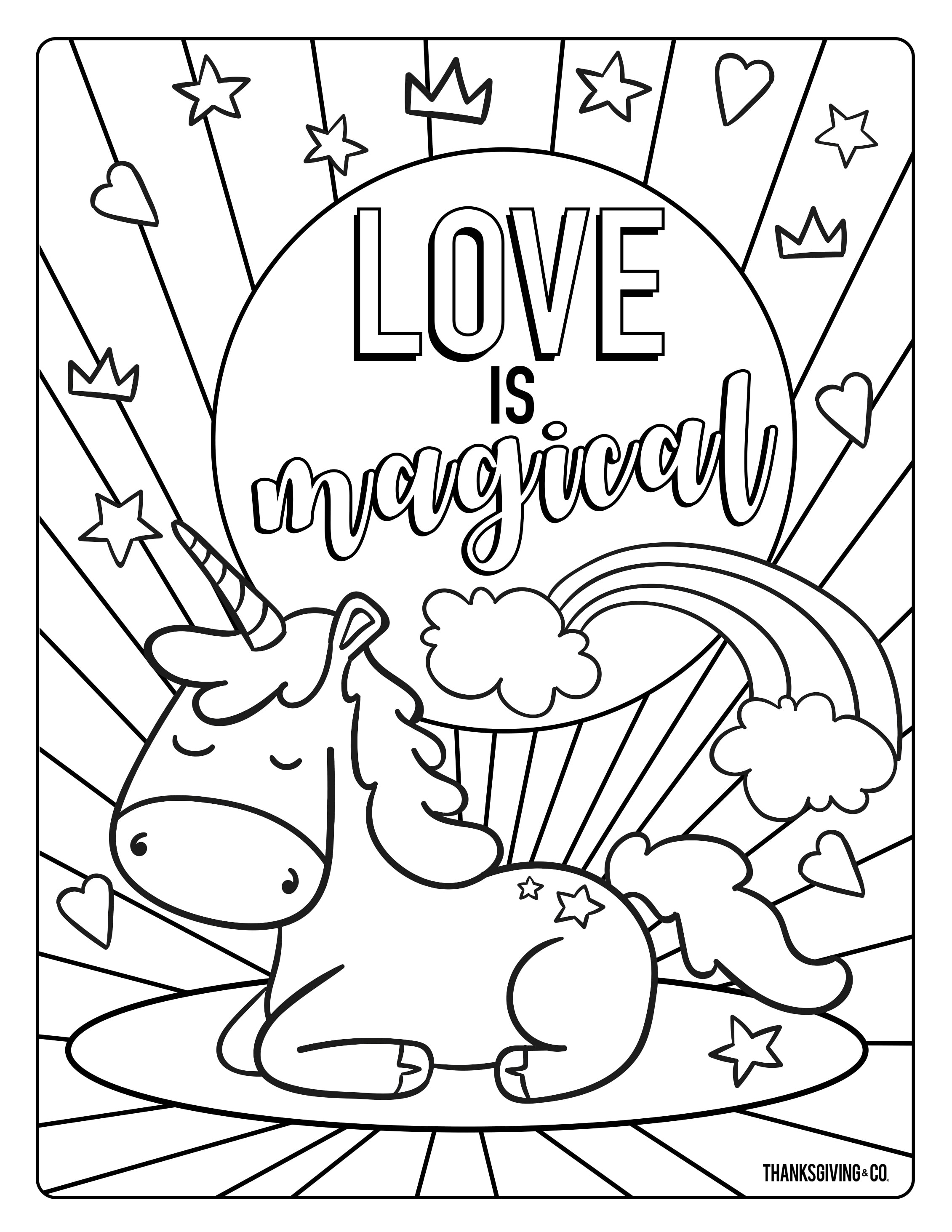 Love Is Magical Coloring Page