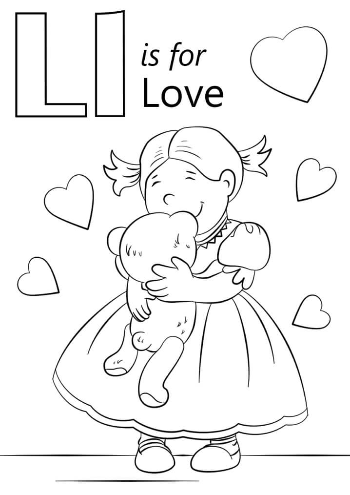 Love Letter L Coloring Page