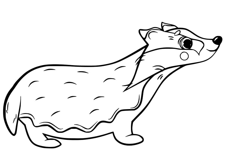 Lovely Badger Coloring Page