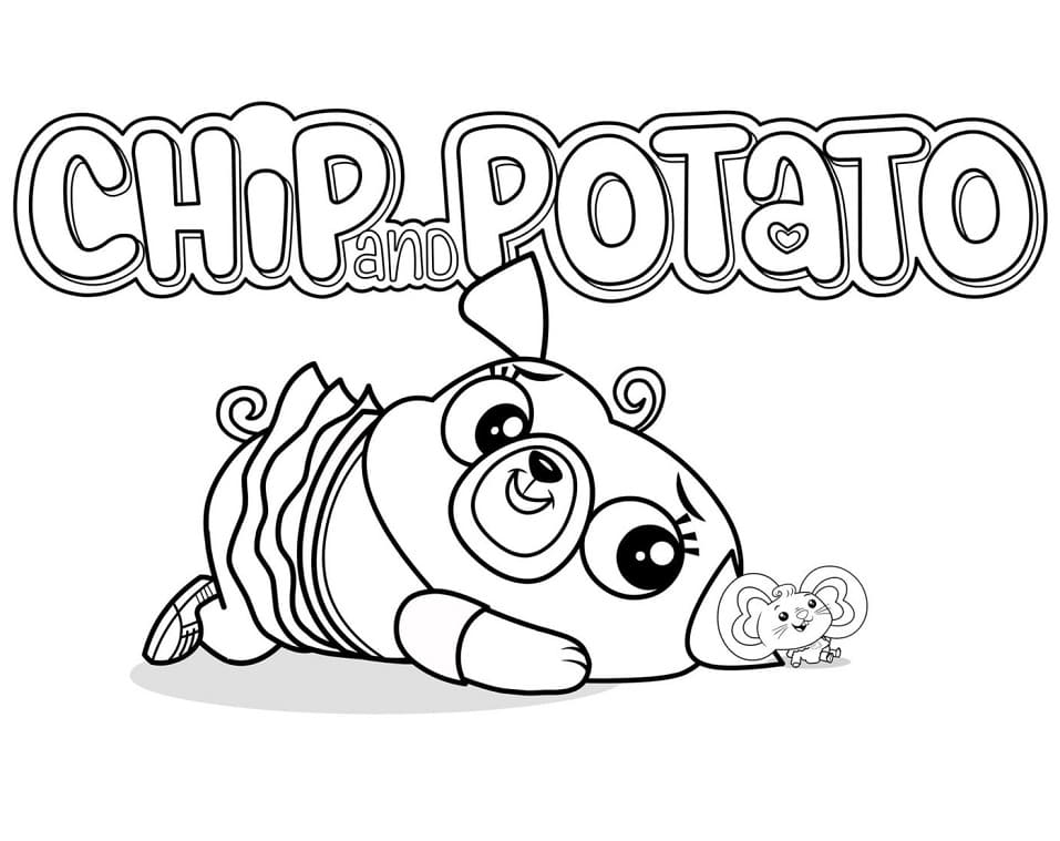 Lovely Chip and Potato Coloring Page