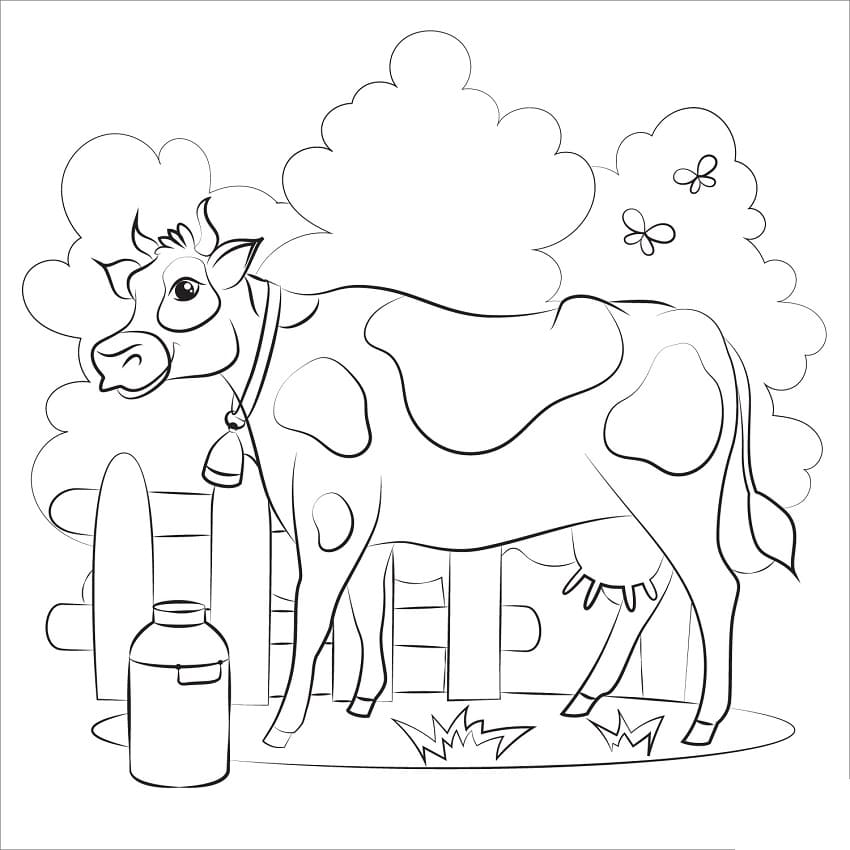 Lovely Cow Coloring Page