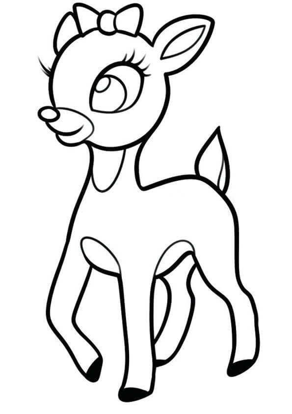 Lovely Deer Coloring Page