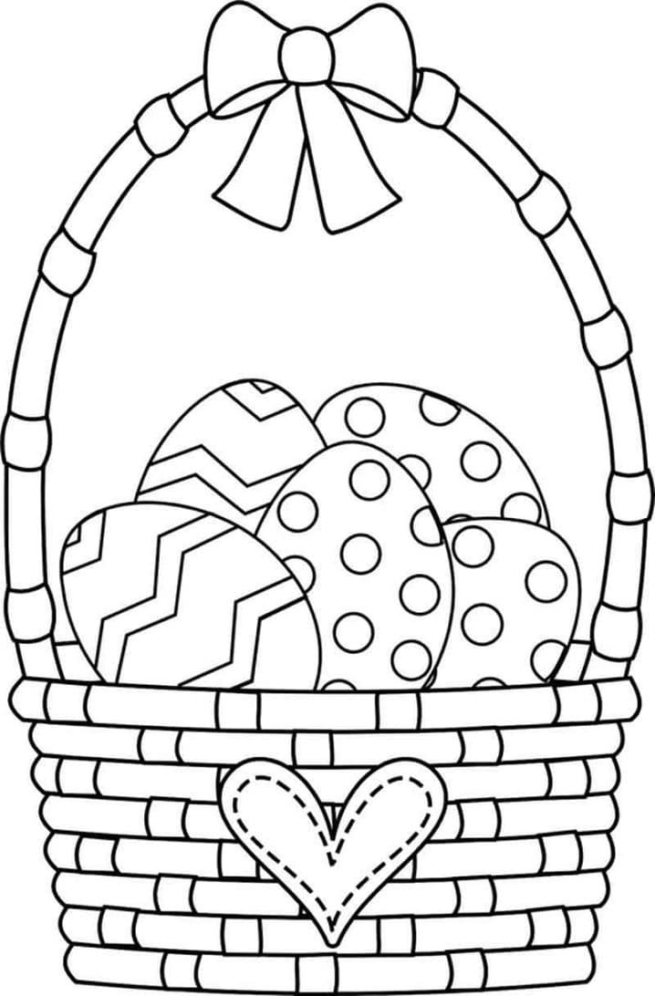 Lovely Easter Basket Coloring Page