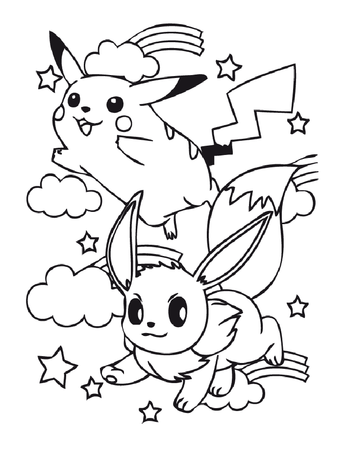 Lovely Eevee And Pikachu