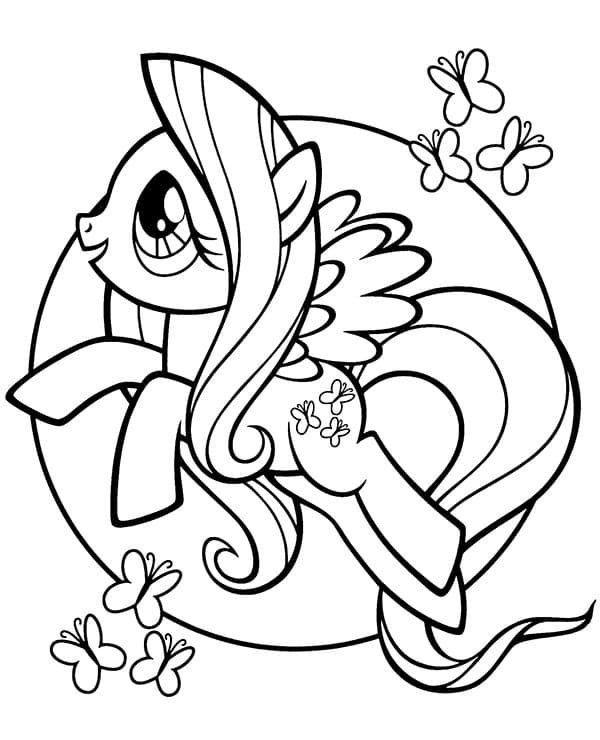 Lovely Fluttershy Coloring Page
