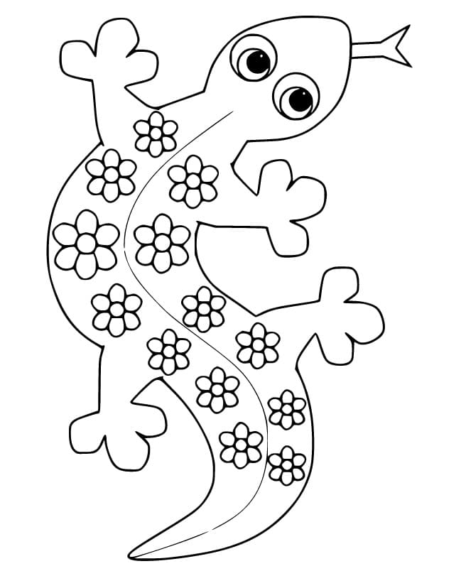 Lovely Gecko Coloring Page