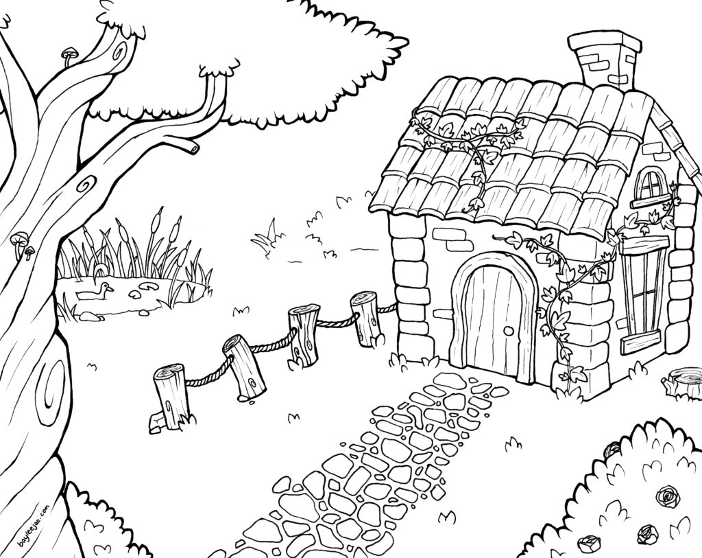 Lovely House Coloring Page