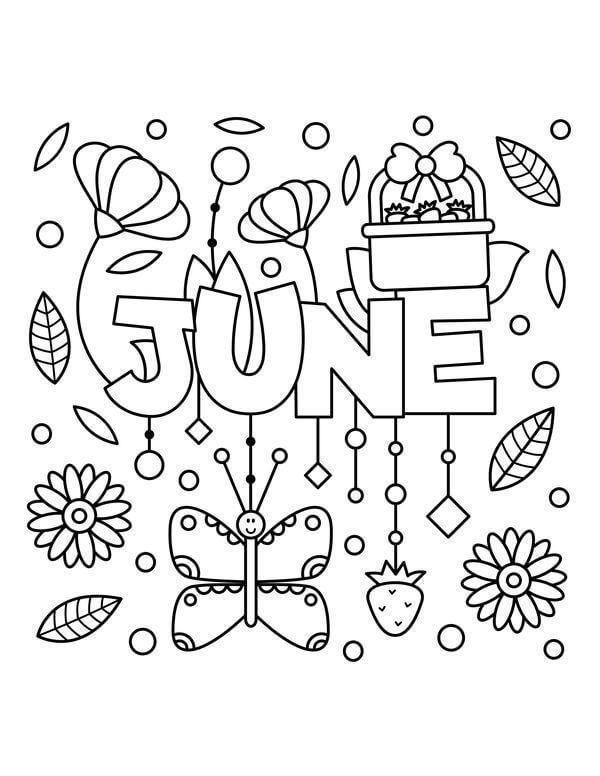 Lovely July Coloring Page