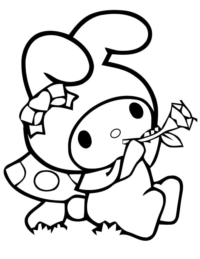 Lovely My Melody Coloring Page