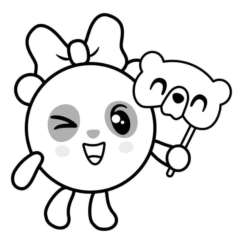 Lovely Pandy from BabyRiki Coloring Page
