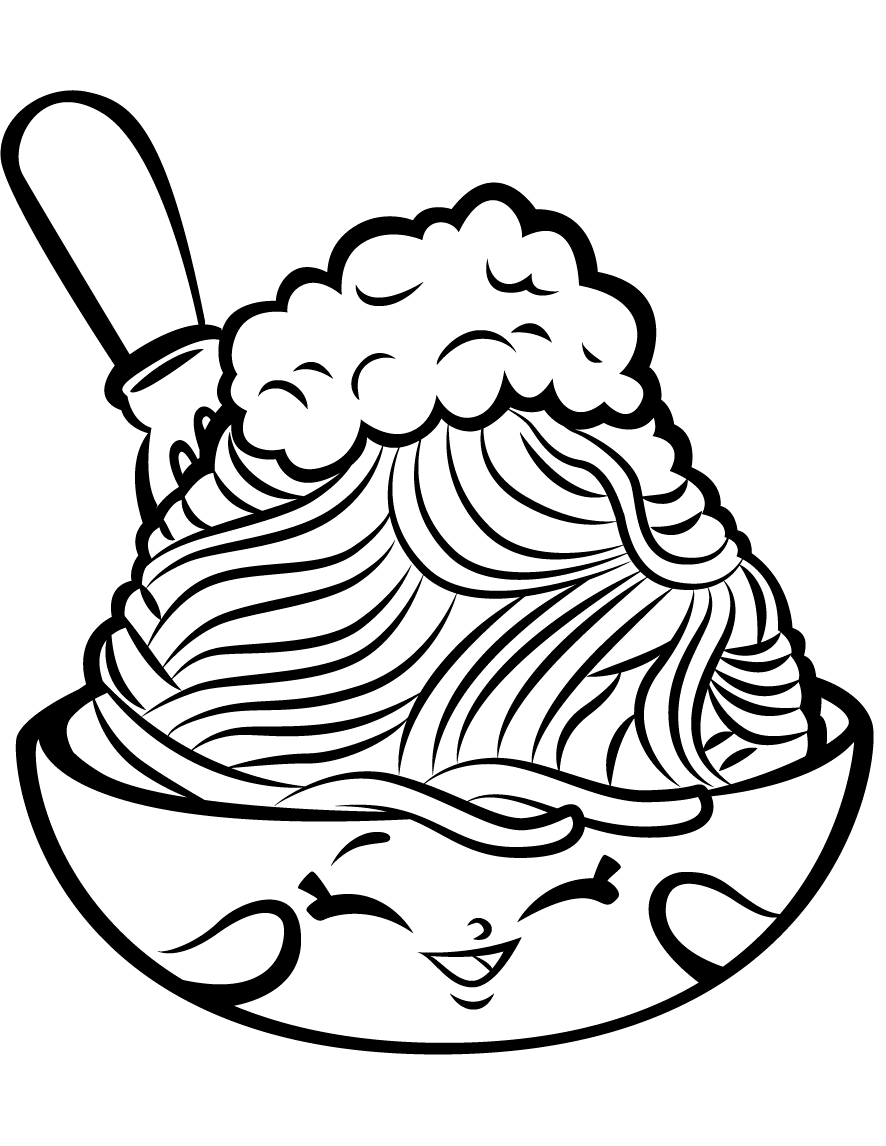Lovely Pasta Coloring Page