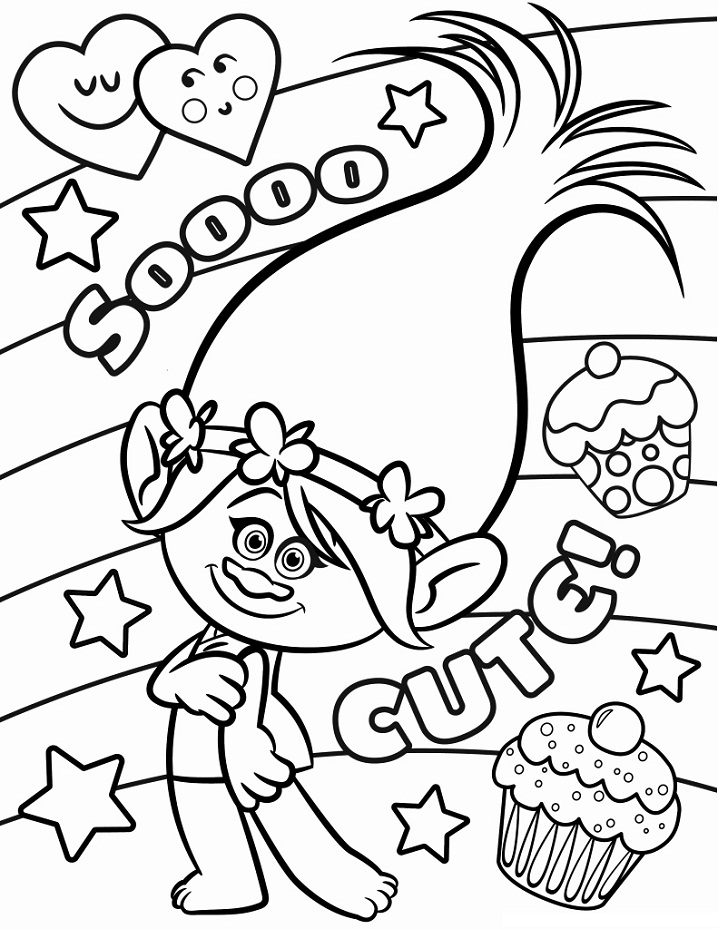 Lovely Princess Poppy Coloring Page