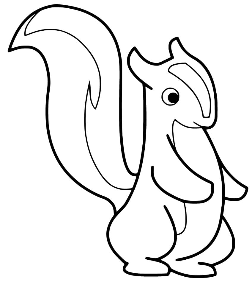 Lovely Skunk Coloring Page