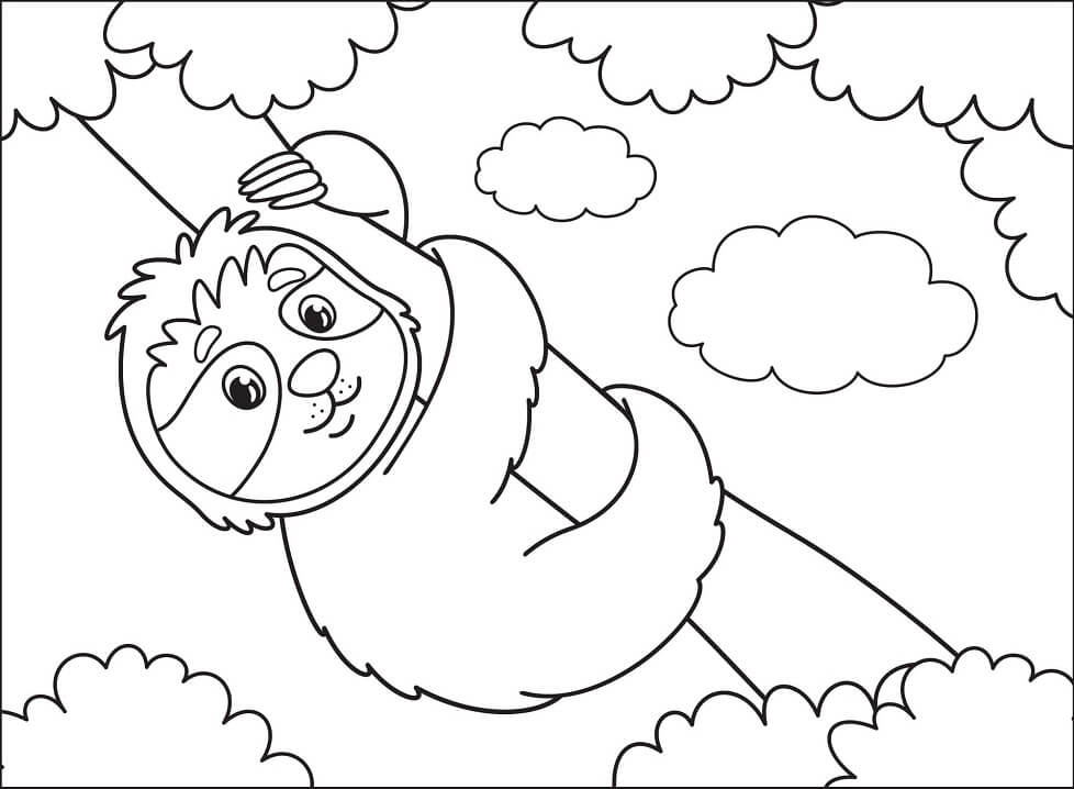 Lovely Sloth Coloring Page