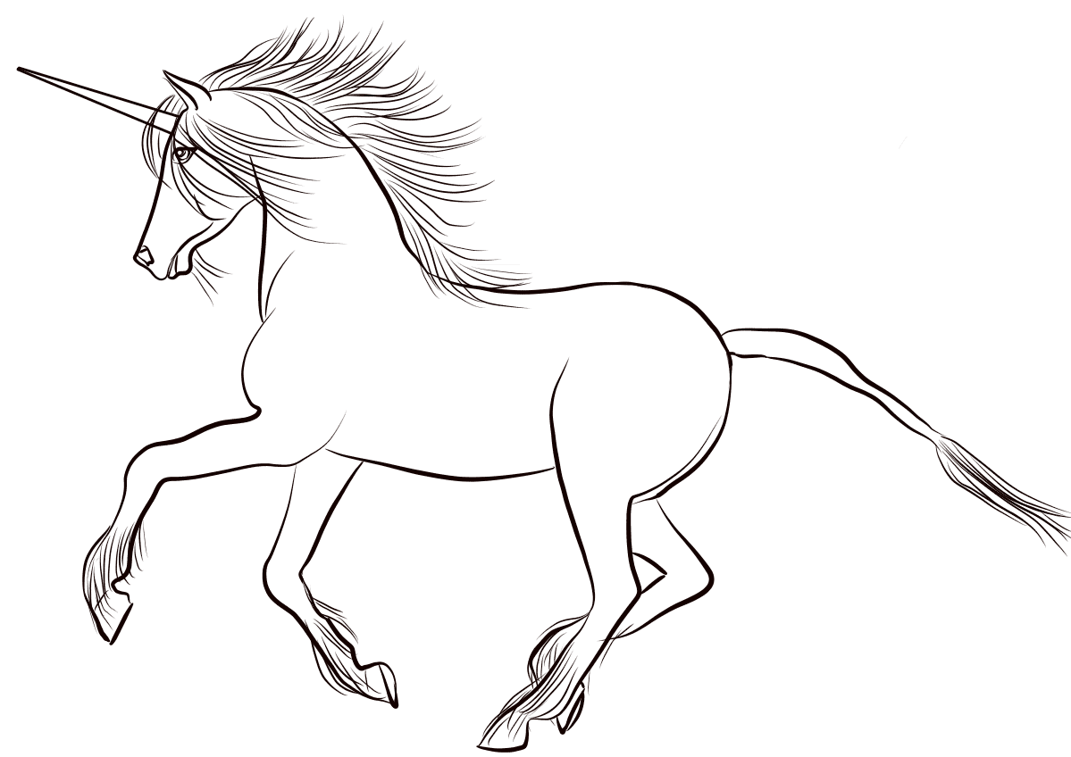 Lovely Unicorn Coloring Page