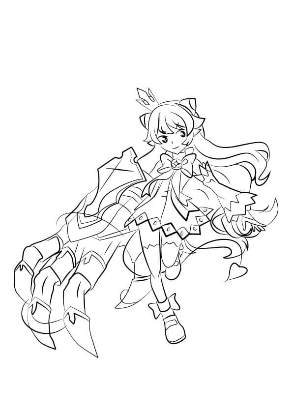 Lu from Elsword Coloring Page