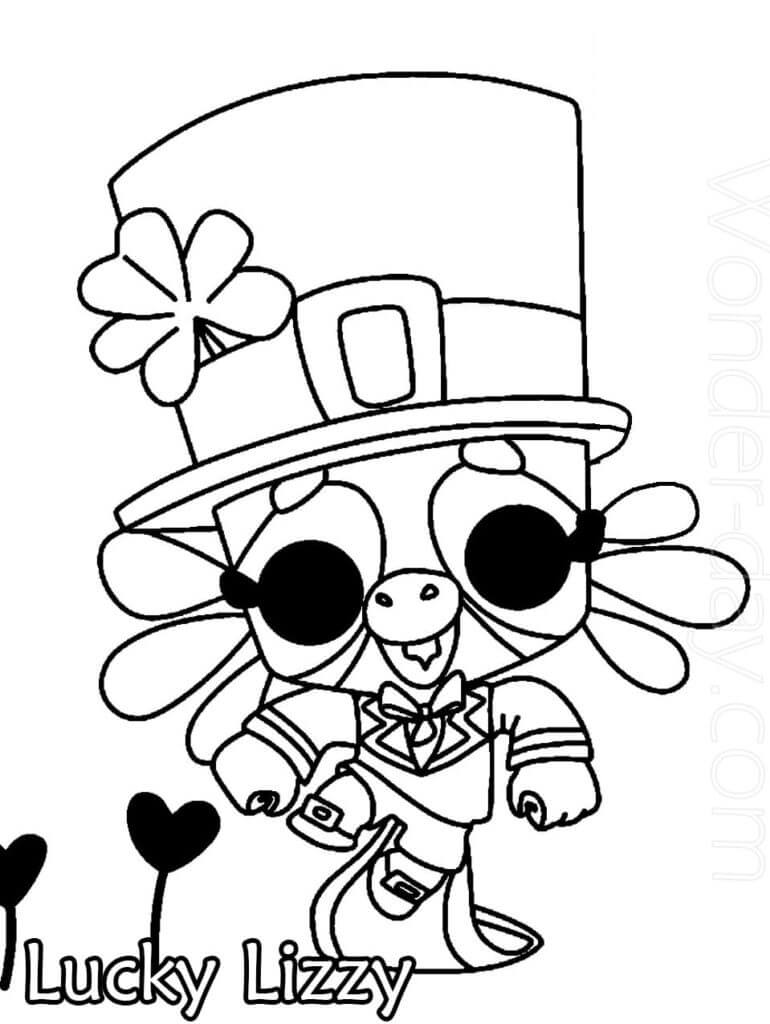 Lucky Lizzy Zooba Coloring Page