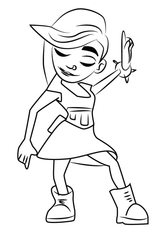 Lucy from Subway Surfers Coloring Page