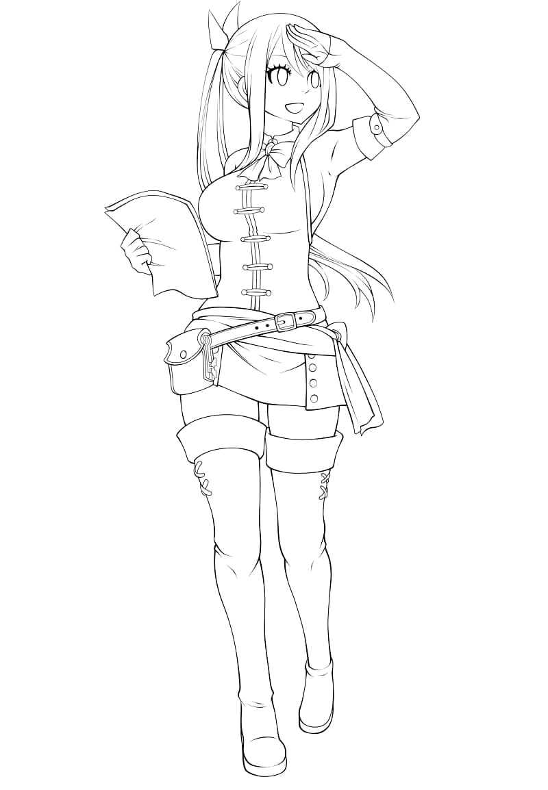 Lucy Heartfilia Journey Coloring Page