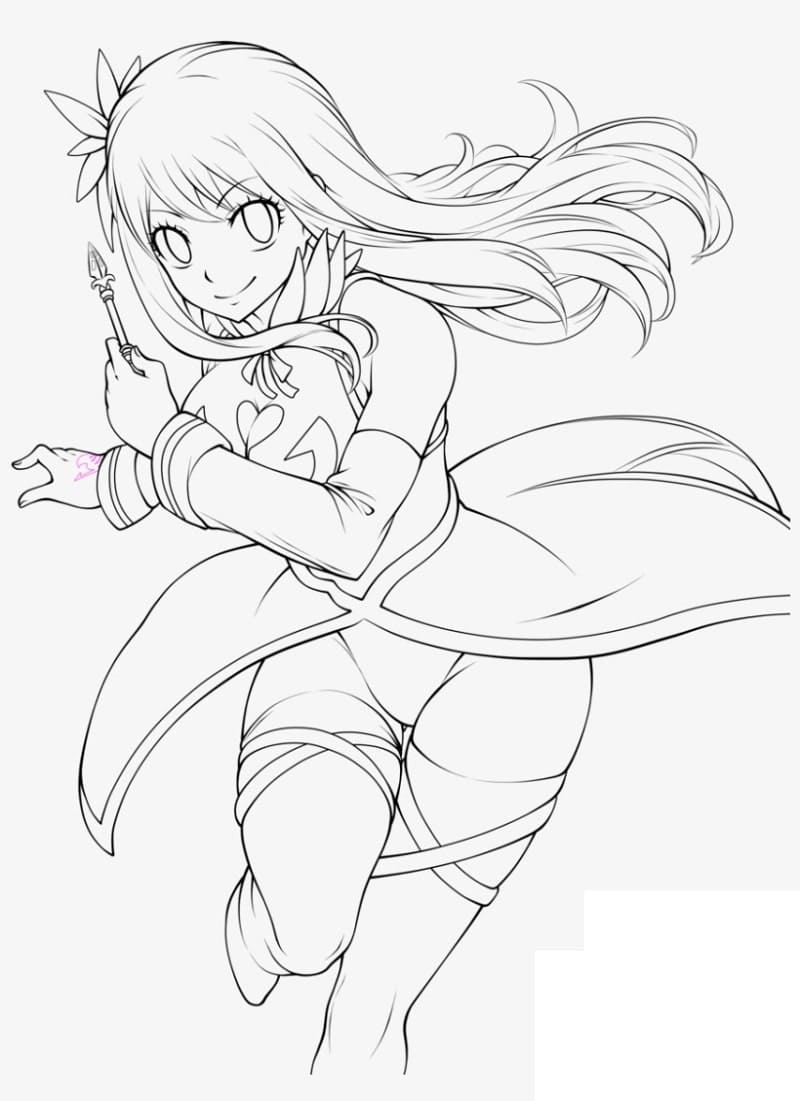 Lucy Heartfilia Running Coloring Pages   Coloring Cool