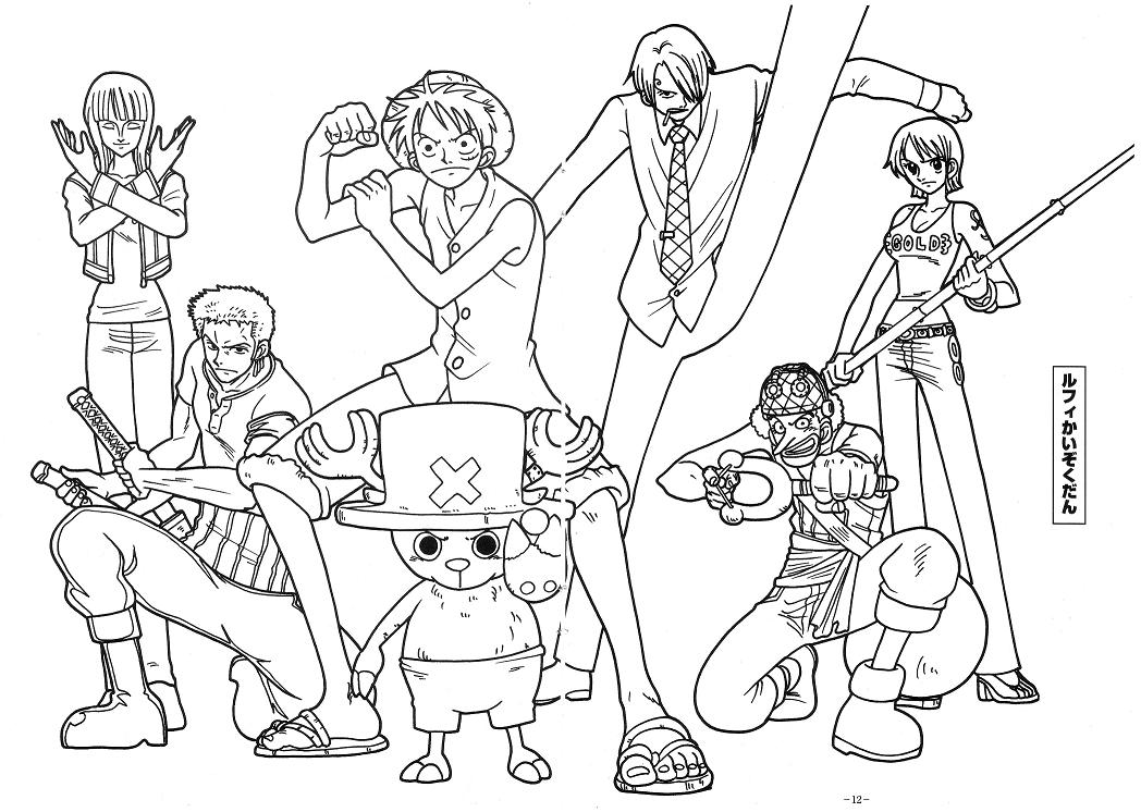 Luffy and His Crew Coloring Page